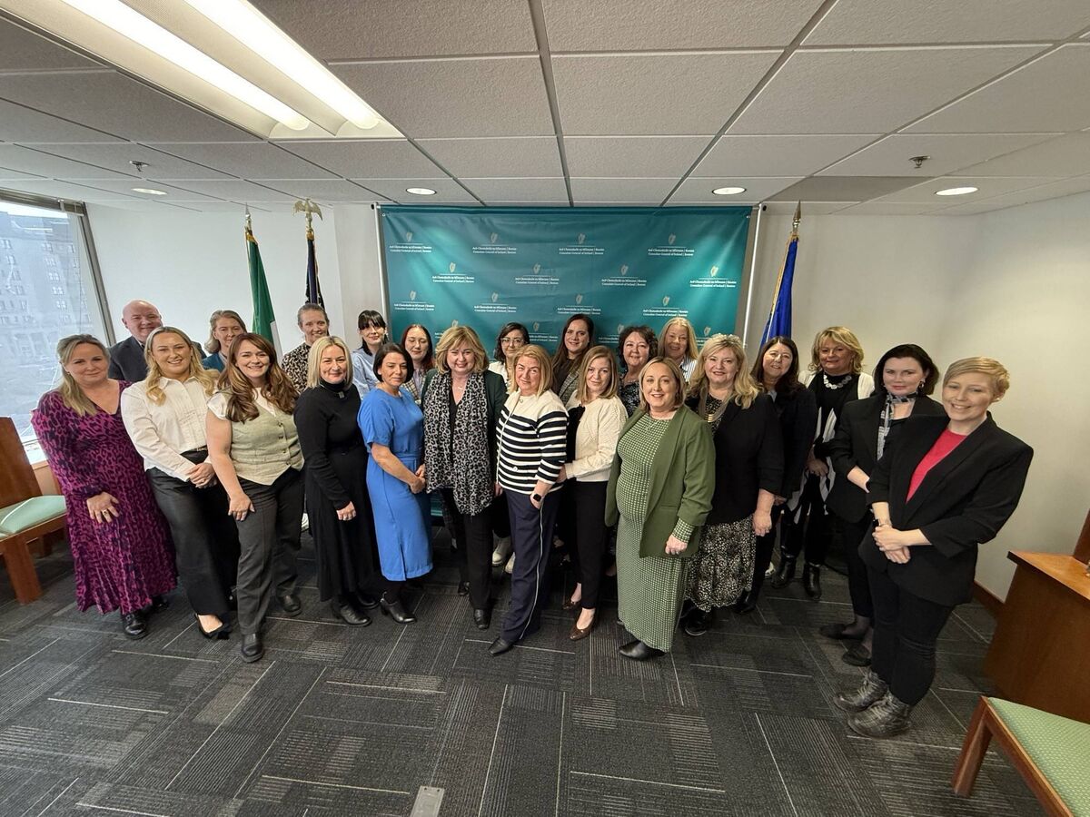 Irish Consul General to New England, Síghle Fitzgerald, hosted a lunch reception and meeting with the AwakenHub and AwakenAngels US trade mission founders at the Irish Consulate General in Boston.  Pictured are the women founders and Consul General. 