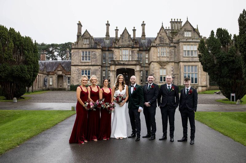 Rose Jennings and Páraic O'Connor with their wedding party. Pictures: Laura and Benny Photography