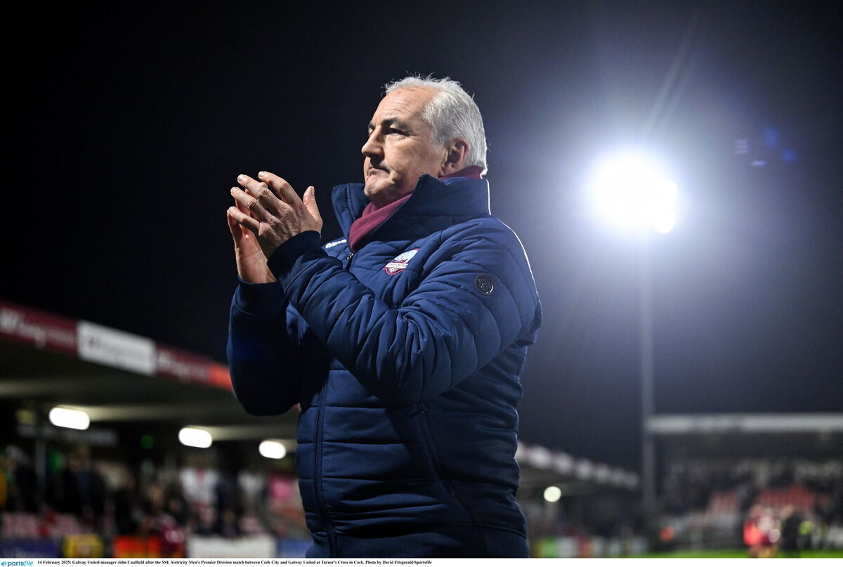 Galway United manager John Caulfield after the SSE Airtricity Men's Premier Division match between Cork City and Galway United at Turner's Cross in Cork. Photo by David Fitzgerald/Sportsfile Galway United manager John Caulfield after the SSE Airtricity Men's Premier Division match between Cork City and Galway United at Turner's Cross in Cork. Photo by David Fitzgerald/Sportsfile