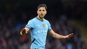 <p>New signing Nico Gonzalez made a strong impression during Manchester City’s victory over Newcastle (Martin Rickett/PA)</p>