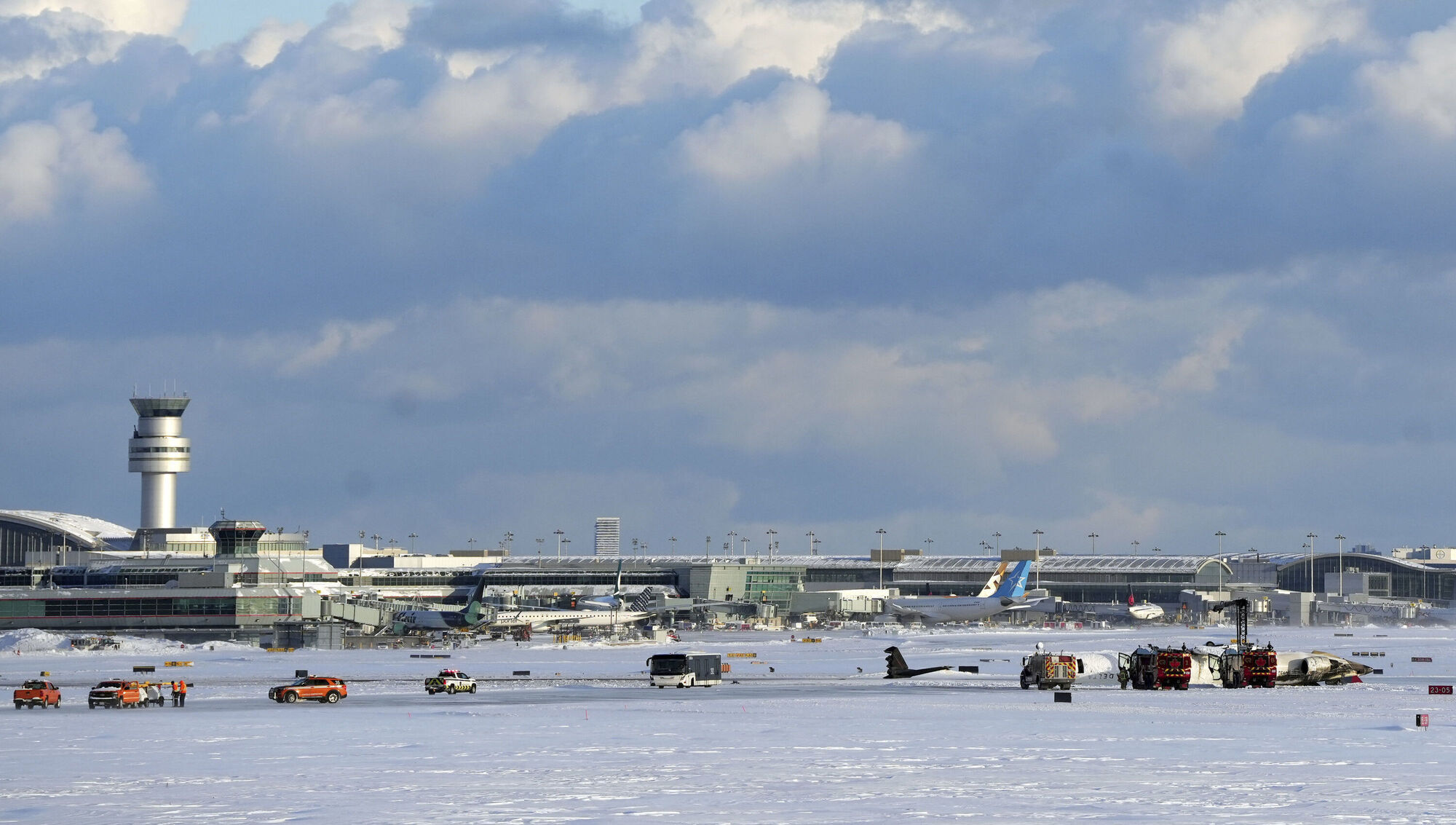 Watch: Delta Airlines plane overturns on landing at Toronto airport injuring 18 passengers