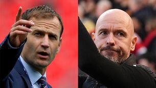 <p>Dan Ashworth and Erik ten Hag (PA)</p>