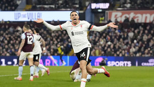 <p>EQUALISER: Liverpool's Trent Alexander-Arnold celebrates scoring their side's second goal of the game. Pic: Nick Potts/PA Wire.</p>