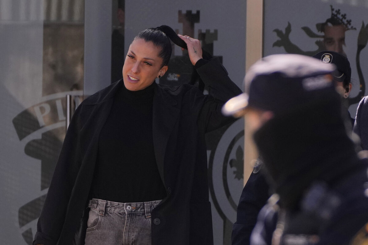 Soccer player Jenni Hermoso leaves after testifying at a court on the outskirts of Madrid. Picture: AP Photo/Manu Fernandez