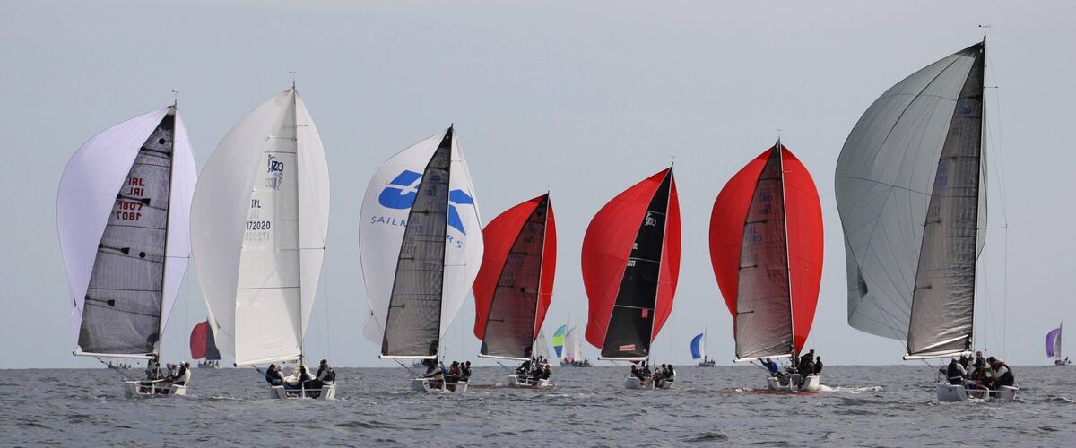 A small fleet of 1720 racing keelboats