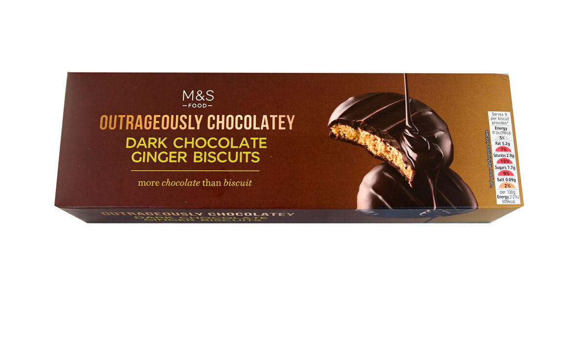 M&S Outrageously Chocolatey dark chocolate ginger biscuits. Pictures: Eddie O'Hare M&S Outrageously Chocolatey dark chocolate ginger biscuits. Pictures: Eddie O'Hare