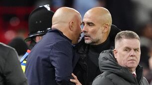 <p>BIG GAME: Manchester City manager Pep Guardiola and Liverpool manager Arne Slot following the Premier League match at Anfield, Liverpool. Picture date: Sunday December 1, 2024.</p>