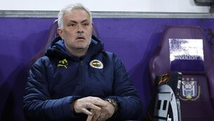 <p>RANGERS BOUND: Fenerbahce's head coach Jose Mourinho during the Europa League playoff second leg. Pic: AP Photo/Omar Havana.</p>