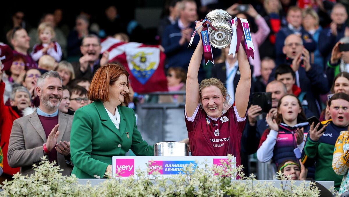 BACK FOR MORE? Shauna Healy of Galway lifts the Division 1A cup in 2023. Pic: INPHO/Ryan Byrne BACK FOR MORE? Shauna Healy of Galway lifts the Division 1A cup in 2023. Pic: INPHO/Ryan Byrne