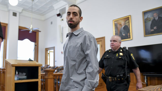 <p>Hadi Matar at Chautauqua County Court in Mayville, New York. Picture: Adrian Kraus/AP</p>