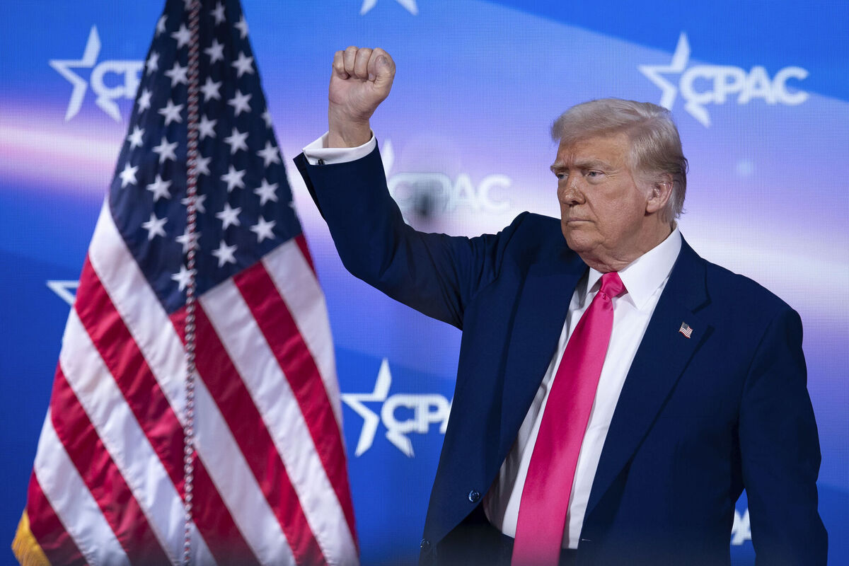 President Donald Trump gestures to the crowd at the Conservative Political Action Conference over the weekend. Picture: AP Photo/Jose Luis Magana President Donald Trump gestures to the crowd at the Conservative Political Action Conference over the weekend. Picture: AP Photo/Jose Luis Magana