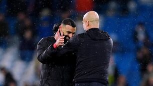 <p>BOW TO THE KING: Manchester City manager Pep Guardiola (right) with Liverpool's Mohamed Salah. Pic: Martin Rickett/PA Wire.</p>
