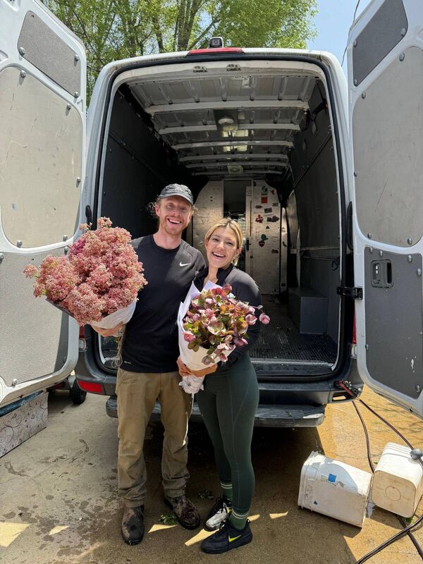 Andrew Duggan and his girlfriend Renata Carolina Ortega have a floral and design business in LA which was lost to the recent wildfires. Andrew Duggan and his girlfriend Renata Carolina Ortega have a floral and design business in LA which was lost to the recent wildfires.