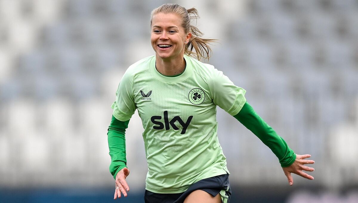 Littlejohn during a Republic of Ireland women's training session at Bonifika Stadium in Koper, Slovenia. 
