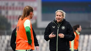 <p>WORK IN PROGRESS: Head coach Carla Ward building foundations of what she wants her Ireland team to play like. Pic: Stephen McCarthy/Sportsfile</p>