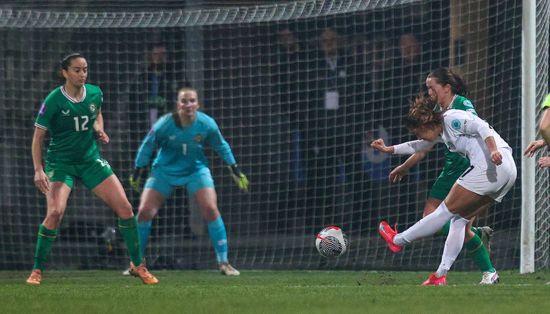 Slovenia's Nina Kajzba shoots for goal. Pic: ©INPHO/Ryan Byrne.