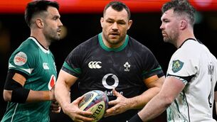 <p>EXITS: Conor Murray, Cian Healy and Peter O'Mahony. Pic: Sportsfile</p>
