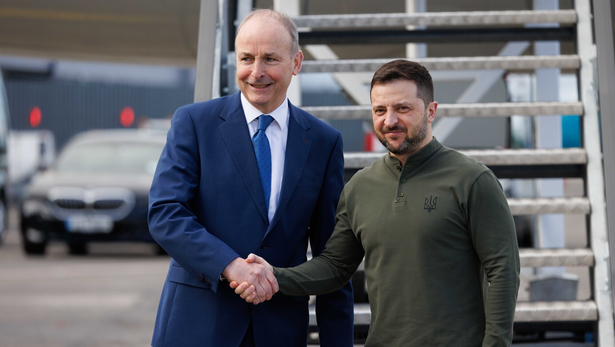 Taoiseach meets with Ukrainian president Zelenskyy at Shannon Airport 