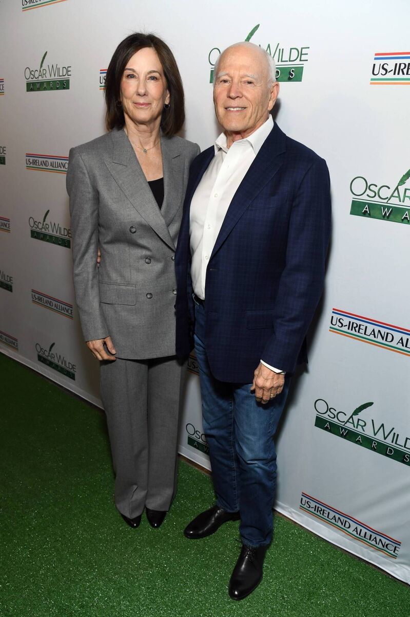 Kathleen Kennedy and Frank Marshall attend the US-Ireland Alliance's 19th annual Oscar Wilde Awards. Picture: Alberto E. Rodriguez/Getty Images.
