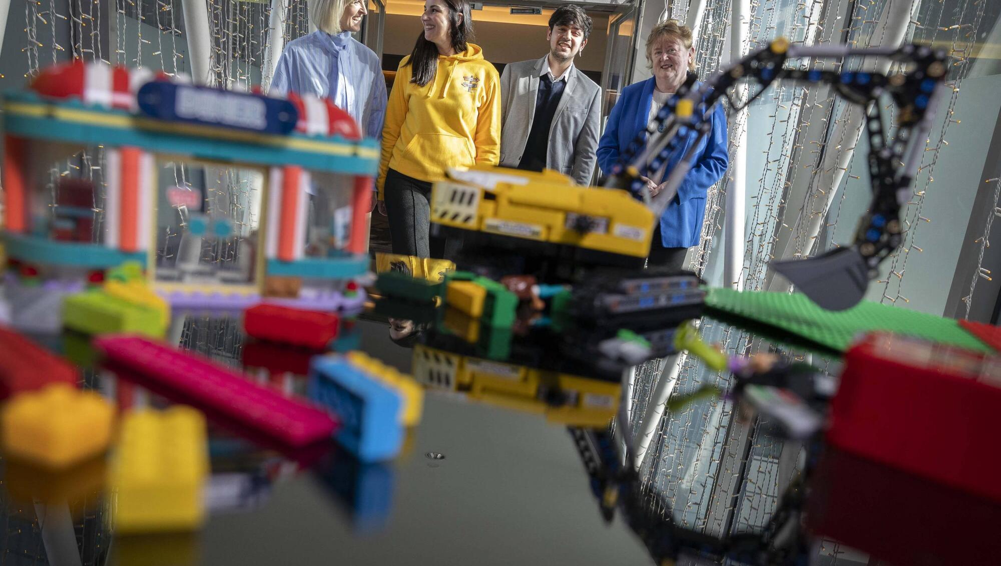 Lorraine Walsh Cork Art Supplies, Laura Jane Redmond Wave & Cave, Manish Tanna LEO Cork City and Ita Madden LEO Cork City Local Enterprise Office preapring  for Local Enterprise Week, which runs from Monday, March 3  to Friday, March 7. One workshop will use Lego bricks to encourage creative thinking. Picture: Clare Keogh