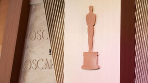 <p>An Oscar logo in the red carpet area for Sunday's 97th Academy Awards at the Dolby Theatre in Los Angeles. Picture: Chris Pizzello/AP Photo</p>