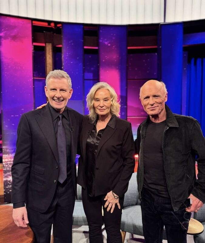 Patrick Kielty with Jessica Lange and Ed Harris