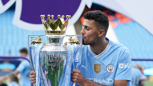 <p>Manchester City linchpin Rodri is edging closer to a return (Martin Rickett/PA)</p>