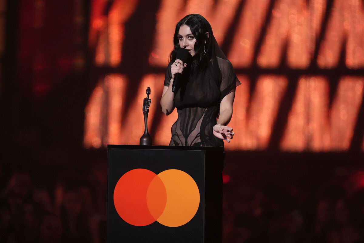 Charli XCX after winning Artist of the Year during The BRIT Awards 2025 at London's O2 Arena on March 1, 2025.
