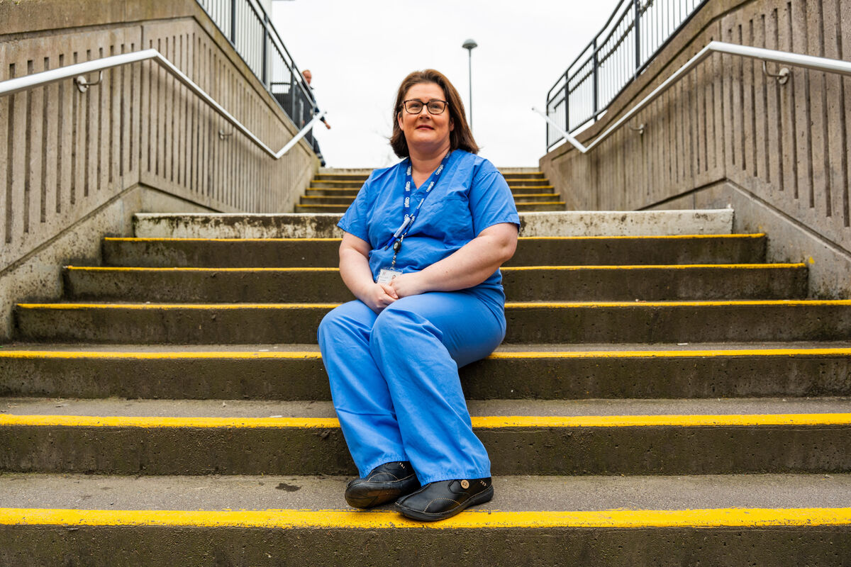 Ester Fitzgerald outside the Cork University Hospital. Picture: Noel Sweeney