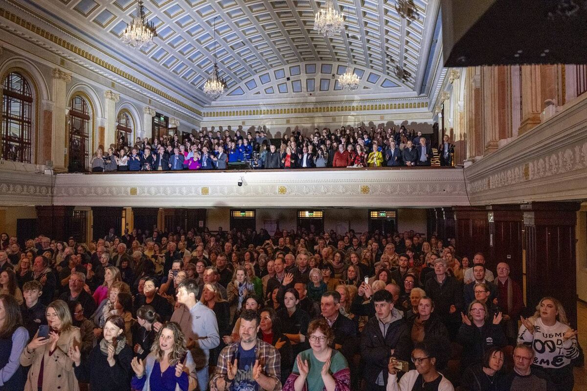 The 500 young people from 20 secondary schools across the diocese performed a concert to a packed City Hall concert hall. Picture: Brian Lougheed