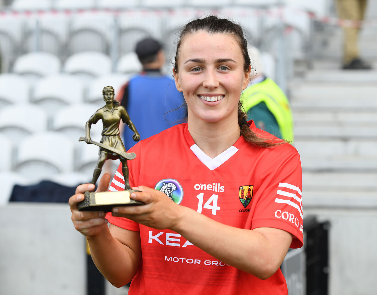 Cork's Lauren Homan is named the player of the match after defeating Kerry in the Munster Intermediate camogie final at Pairc Ui Chaoimh. Picture: Eddie O'Hare