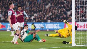 <p>WINNER ALRIGHT: Newcastle United's Bruno Guimaraes scores their side's first goal of the game during the Premier League match at the London Stadium. Pic: Zac Goodwin/PA Wire.</p>