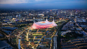 <p>A conceptual image of what the new Manchester United stadium and surrounding area could look like. </p>