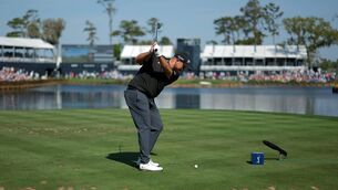 <p>FIRMLY IN FOCUS: Shane Lowry of Ireland plays his shot from the 17th tee during the second round of last year's Players Championship on the Stadium Course at TPC Sawgrass in Ponte Vedra Beach, Florida. Pic: Kevin C. Cox/Getty Images</p>