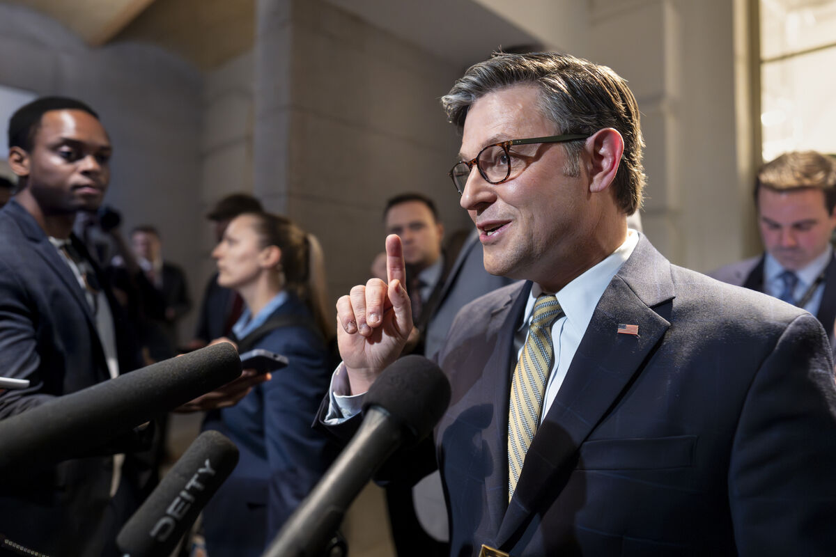 Speaker of the House Mike Johnson, R-La., emerges from a closed-door meeting with fellow Republicans at the Capitol in Washington, Friday, Dec. 20, 2024. (AP Photo/J. Scott Applewhite)