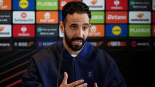 <p>MAKING HIS POINT: Manchester United manager Ruben Amorim during a press conference at Old Trafford, Manchester. Pic: Martin Rickett/PA Wire.</p>