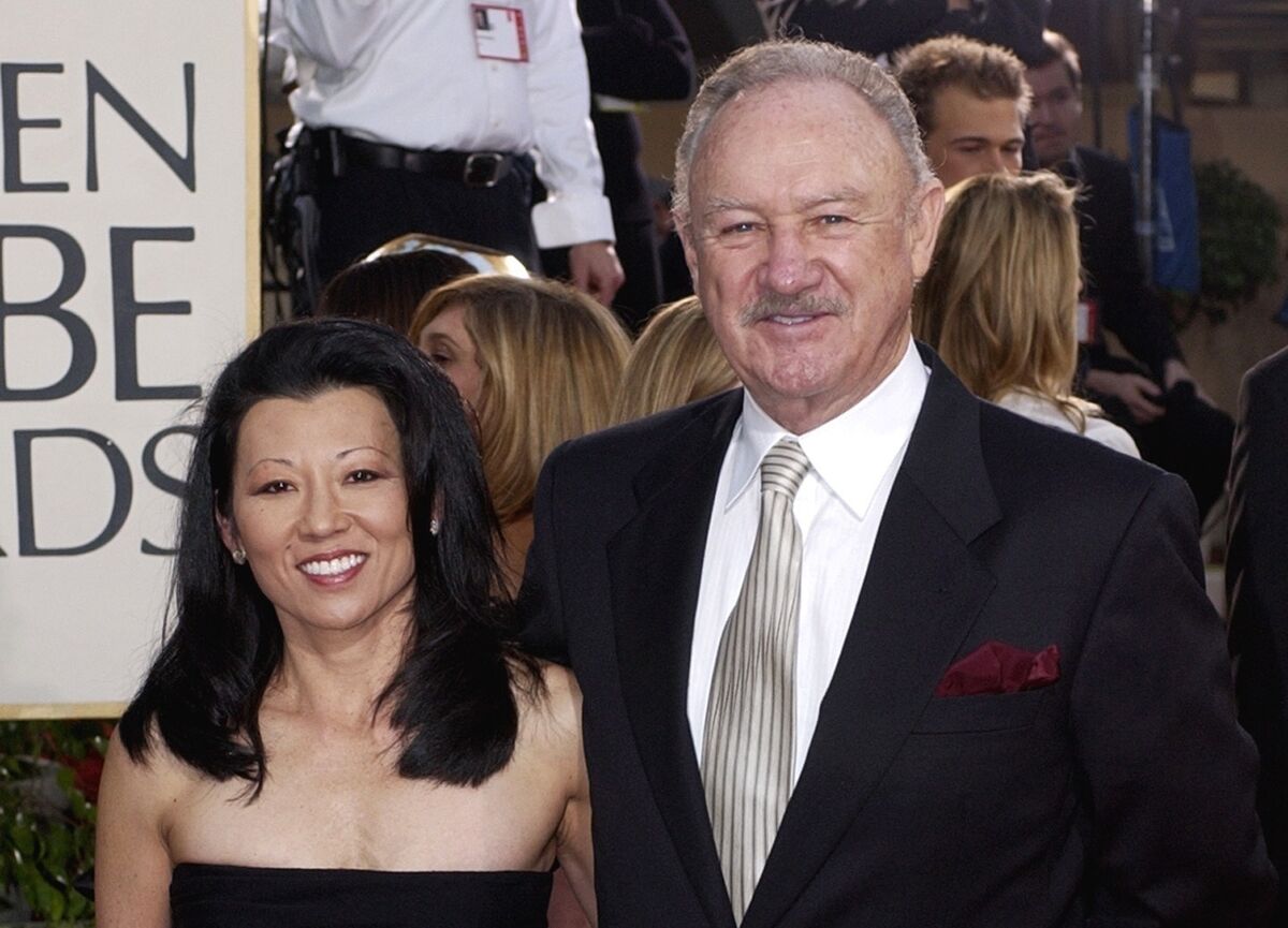  Actor Gene Hackman with his wife, Betsy Arakawa in 2003. Picture: Mark J Terrill/AP