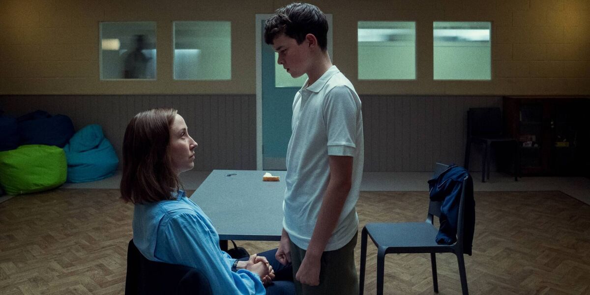 Adolescence: Erin Doherty as Briony Ariston, Owen Cooper as Jamie Miller.