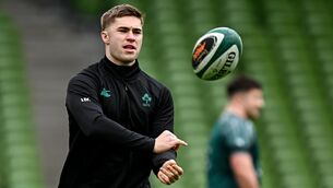<p>BACK IN GREEN: Jack Crowley during an Ireland Rugby captain's run at the Aviva Stadium in Dublin. Pic: Seb Daly/Sportsfile</p>