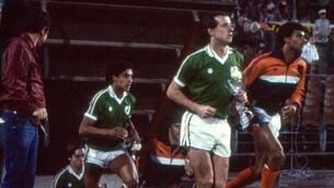 <p>1982 FIFA World Cup Qualifier, Feijenoord Stadion, 	Rotterdam, Holland 9/9/1981</p>