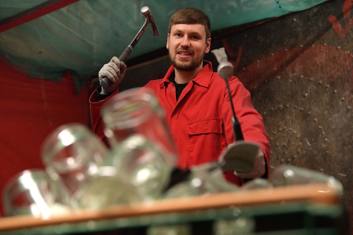  Lukas Baltrusis, owner of the Rage Room. Picture: Moya Nolan