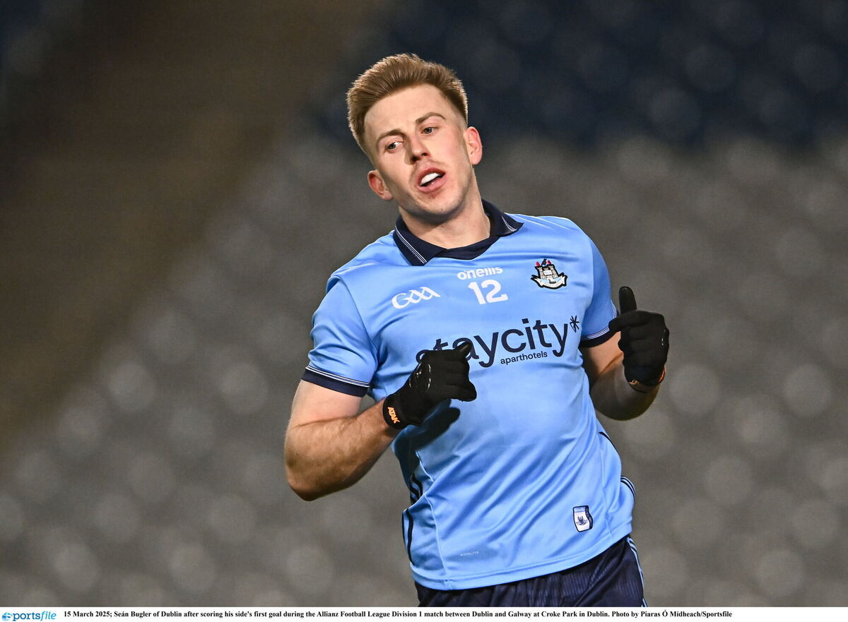 Seán Bugler of Dublin after scoring his side's first goal during the Allianz Football League Division 1 match between Dublin and Galway at Croke Park in Dublin. Photo by Piaras Ó Mídheach/Sportsfile