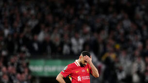 <p>Liverpool's Mohamed Salah stands dejected during the Carabao Cup final at Wembley. Picture: John Walton/PA Wire. </p>