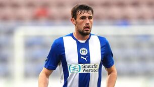 <p>Wigan Athletic's James Carragher during the Bristol Street Motors Trophy, Group C match at The Brick Community Stadium, Wigan. Picture date: Tuesday September 3, 2024.</p>