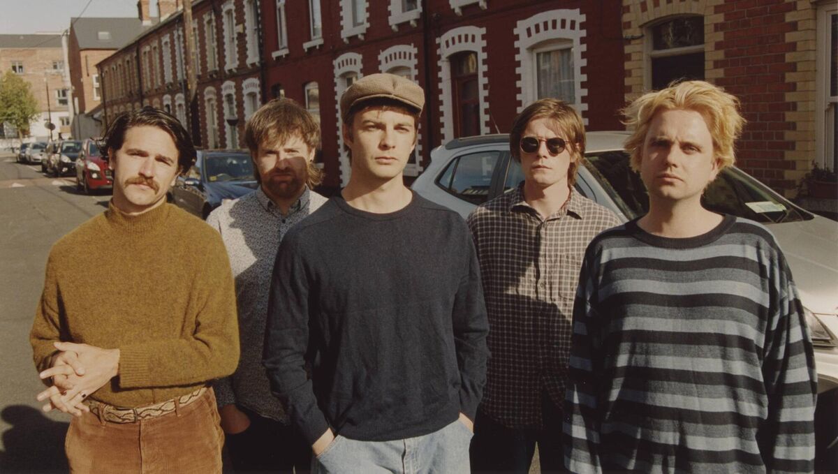 The band, consisting of Grian Chatten, Conor Curley, Conor Deegan, Tomm Coll and Carlos O'Connell, is set to perform in North America in mid-April. Picture: Ellius Grace. The band, consisting of Grian Chatten, Conor Curley, Conor Deegan, Tomm Coll and Carlos O'Connell, is set to perform in North America in mid-April. Picture: Ellius Grace.
