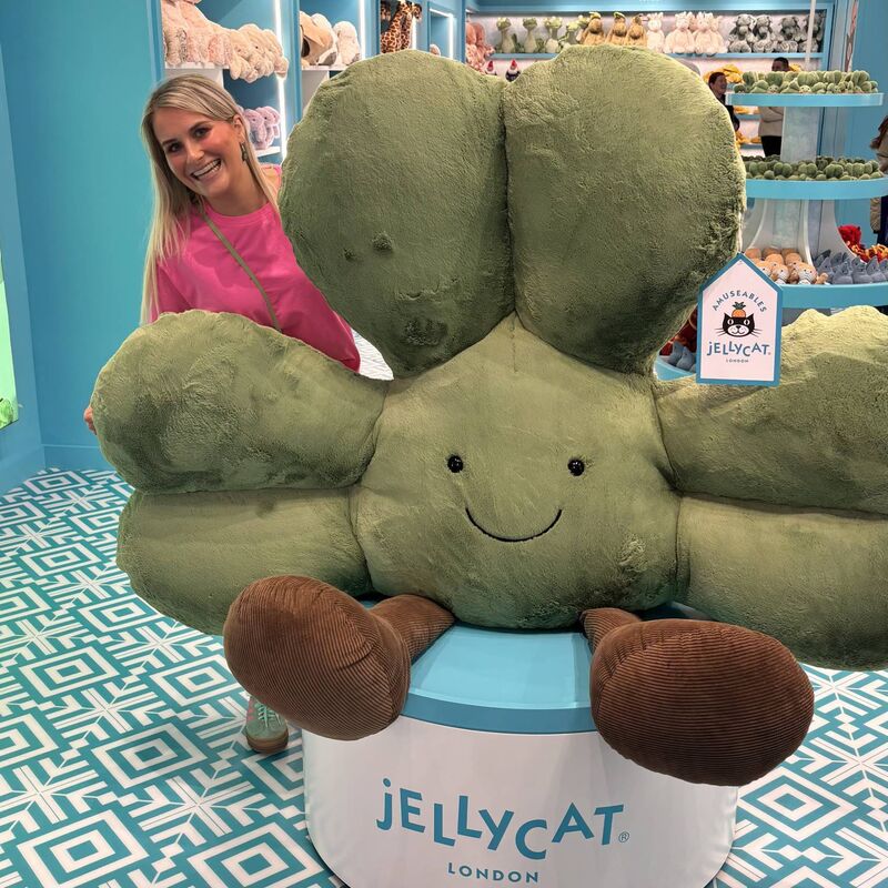 Shauna Doyle at the Jellycat display in Brown Thomas on Grafton St where she got her hands on the exclusive Síofra Jellycat.