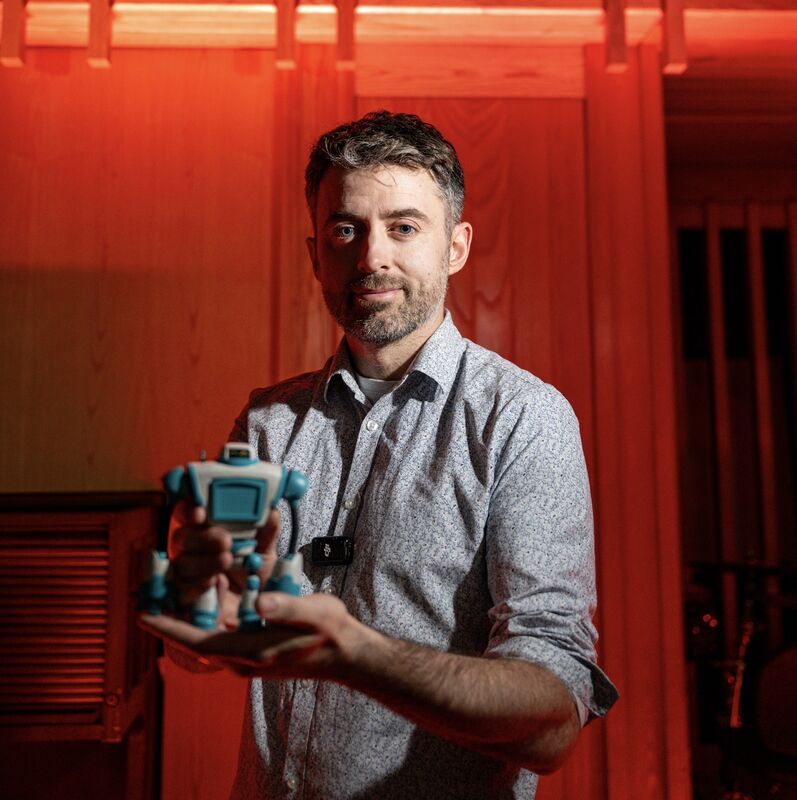 Will Sliney pictured holding a ‘Classroom Hero’ figurine. Picture: Chani Anderson Will Sliney pictured holding a ‘Classroom Hero’ figurine. Picture: Chani Anderson