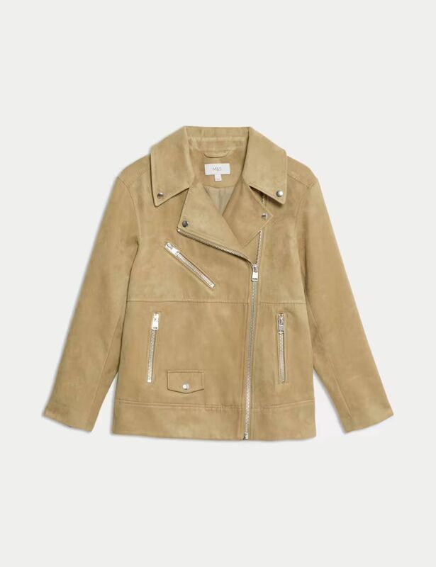 Fashion Suedette biker jacket, M&amp;S, €85
