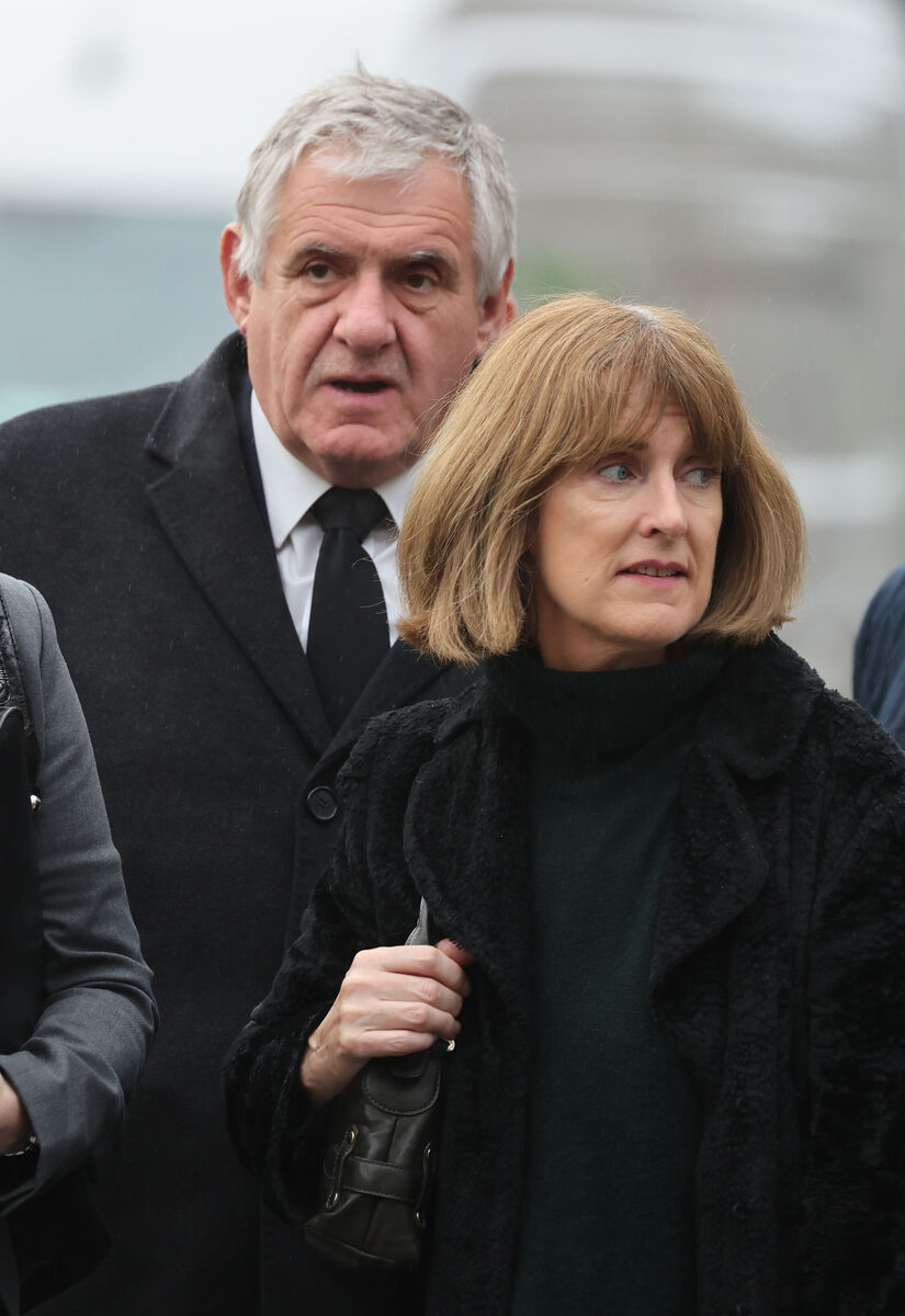 Kathy and Noel Blair, parents of the late Cameron Blair, pictured at the Criminal Courts of Justice(CCJ) on Parkgate Street in Dublin. Picture: Paddy Cummins