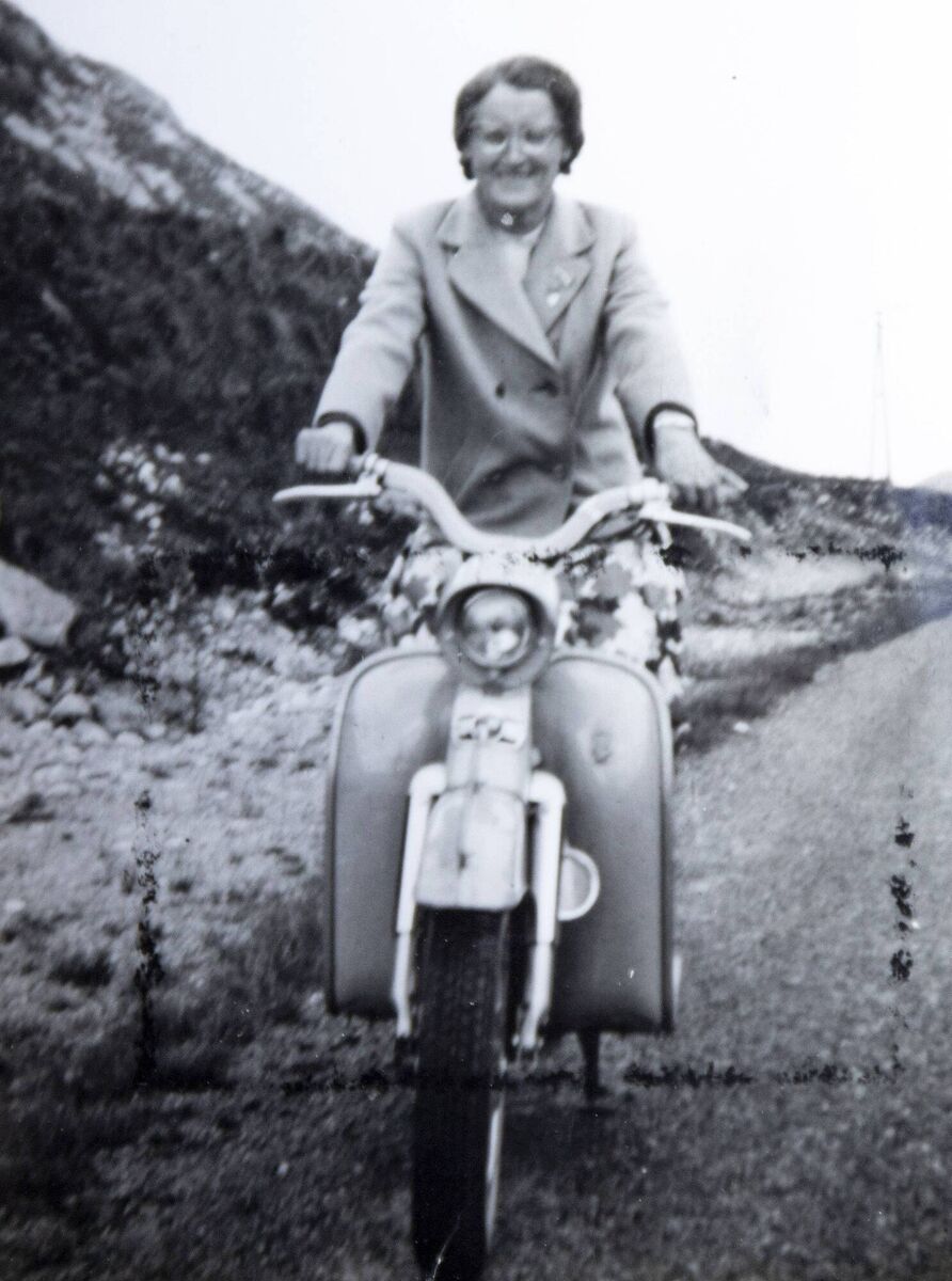 Ruby Druce with her moped in the 1960s. Picture: North West Newspix